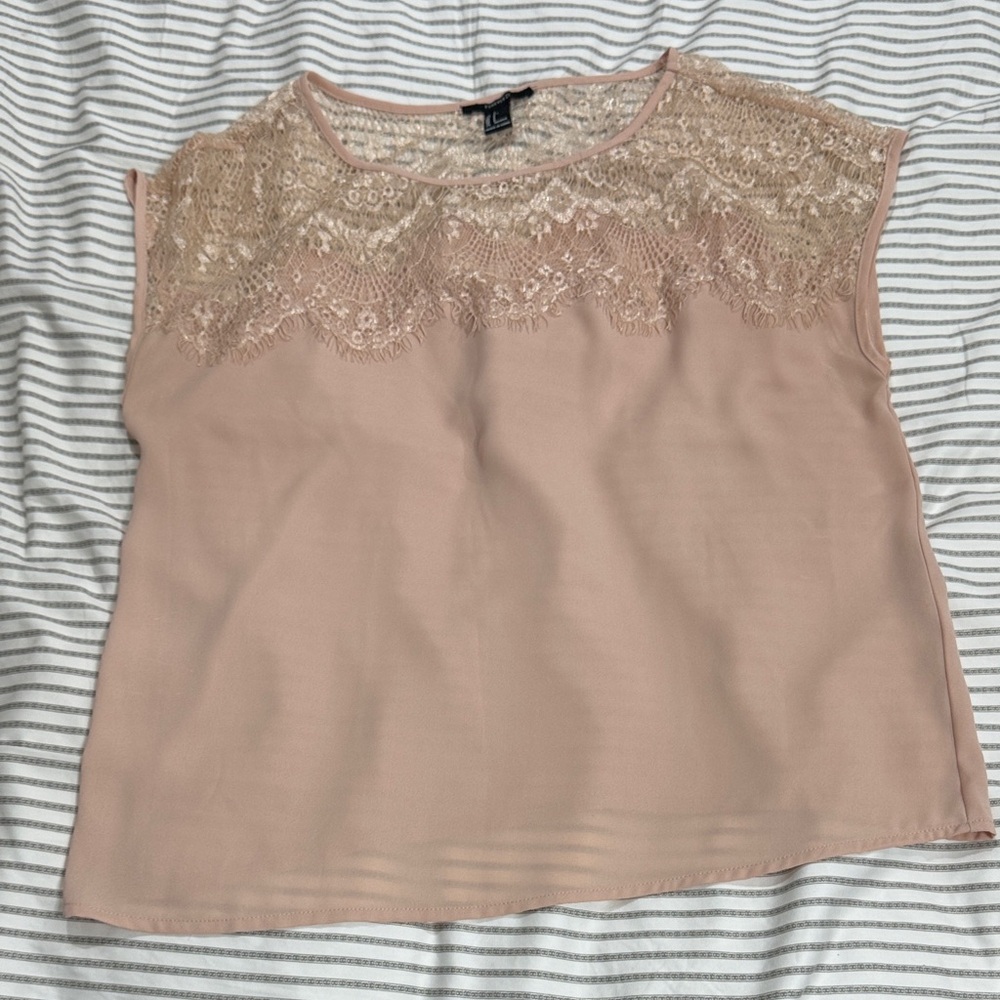 Forever 21 Blush Lace Blouse